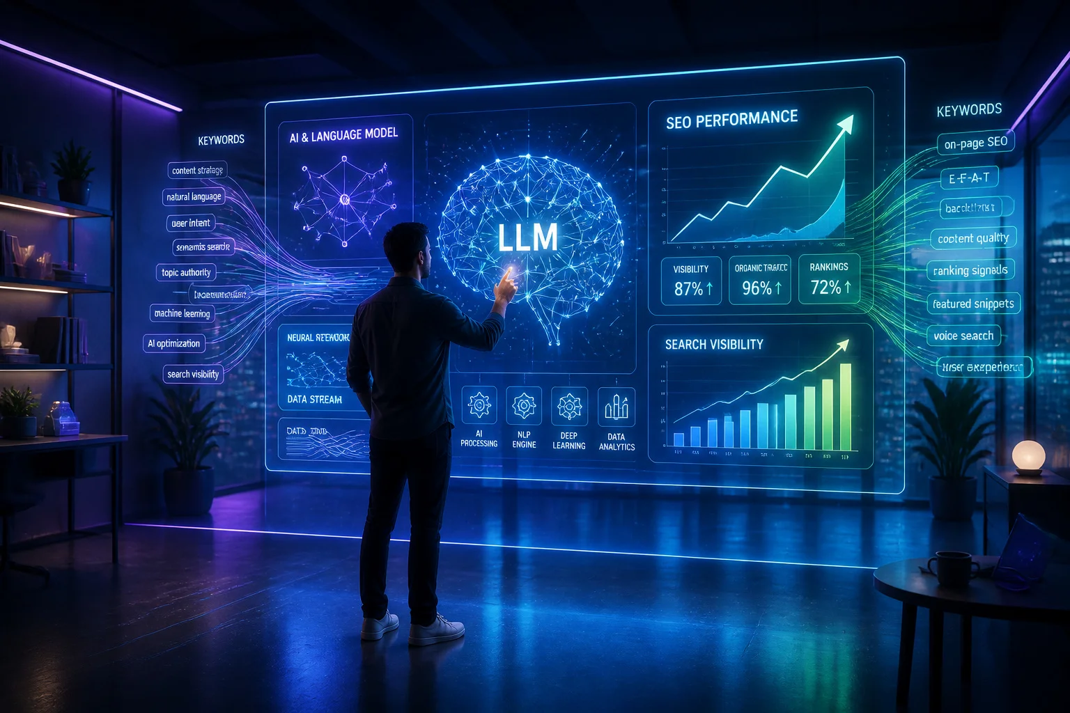 Analyse de donnees ia et seo holographique